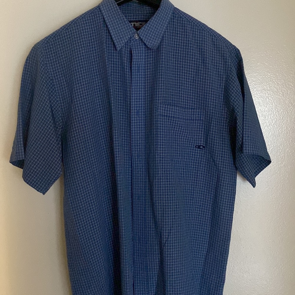 Men’s Vintage Blue O’Neil Short Sleeve Button-Down Shirt